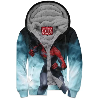 Comic Zip-Fleece-Hoodie, Spider-Woman Zip-Fleece-Hoodie