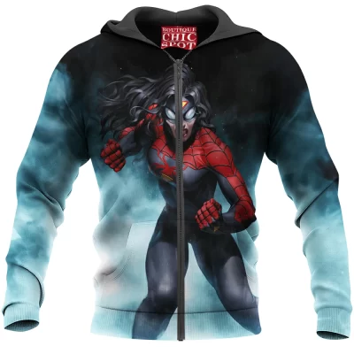 Comic Zip-Hoodie, Spider-Woman Zip-Hoodie