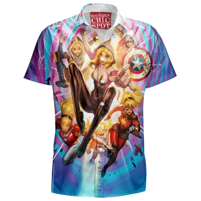 Comic Hawaiian-Shirt, Spider-Gwen Hawaiian-Shirt