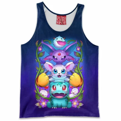 Bulbasaur Tank-Top, Eevee Tank-Top, Pokemon Tank-Top, Anime Tank-Top