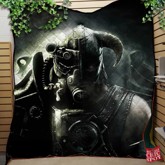 Fallout Skyrim Quilt Blanket