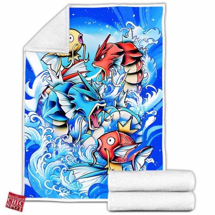 Gyrados And Magikarp Fleece Blanket