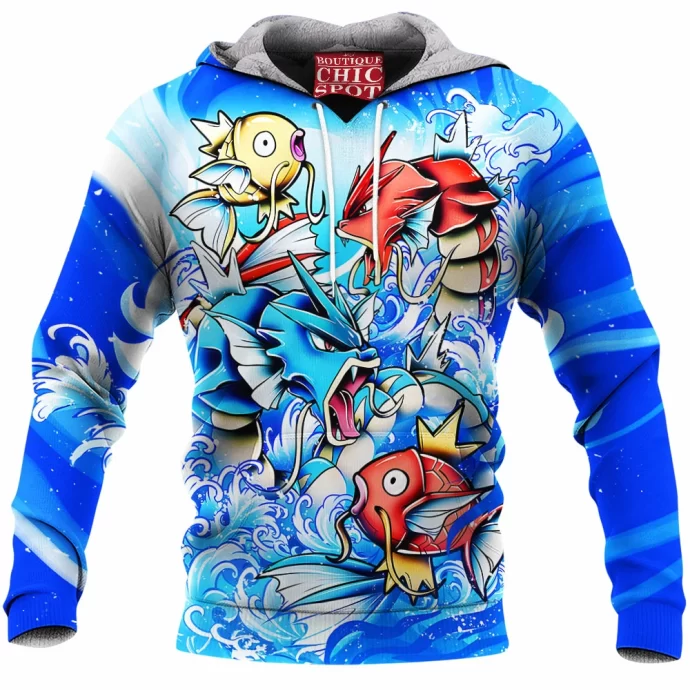 Gyrados And Magikarp Fleece Hoodie