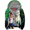 Anime Zip-Fleece-Hoodie, Mononoke Hime Zip-Fleece-Hoodie, Princess Mononoke Zip-Fleece-Hoodie, Ghibli Zip-Fleece-Hoodie
