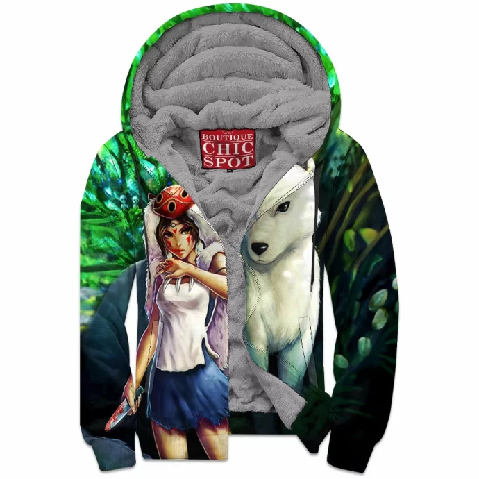 Princess Mononoke Zip Fleece Hoodie