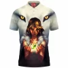 Anime Polo Shirt, Mononoke Hime Polo Shirt, Princess Mononoke Polo Shirt, Ghibli Polo Shirt