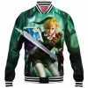 Game Baseball-Jacket, The Legend of Zelda Baseball-Jacket, Zelda Link Baseball-Jacket
