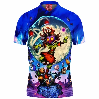 Game Polo Shirt, The Legend of Zelda Polo Shirt, Majoras Mask Polo Shirt