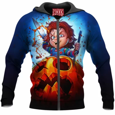 Child's Play Zip-Hoodie, Chucky Zip-Hoodie, Horror Zip-Hoodie