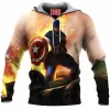 Captain America Fleece-Hoodie, Comic Fleece-Hoodie