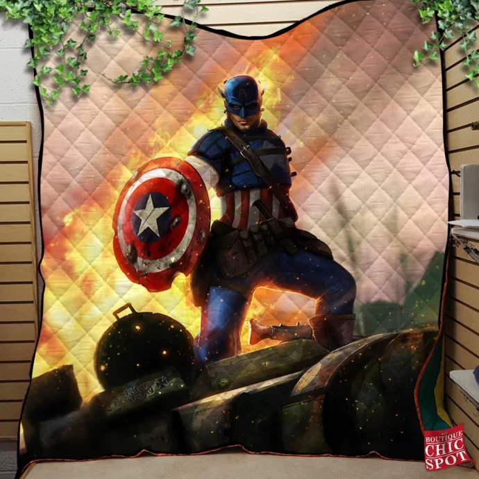 Captain America Quilt Blanket