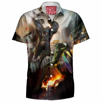 Kaiju Hawaiian-Shirt, Monster Hawaiian-Shirt, Sci-Fi Hawaiian-Shirt