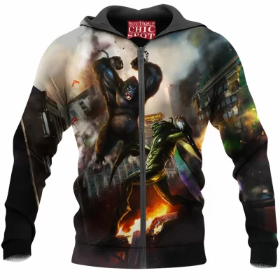 Kaiju Zip-Hoodie, Monster Zip-Hoodie, Sci-Fi Zip-Hoodie