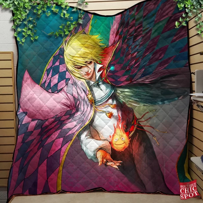 Howl And Calcifer Quilt Blanket