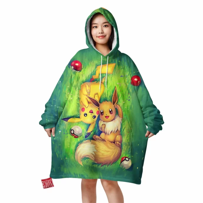 Eevee And Pikachu Blanket Hoodie