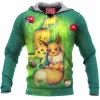Anime Fleece-Hoodie, Eevee Fleece-Hoodie, Pikachu Fleece-Hoodie, Pokemon Fleece-Hoodie
