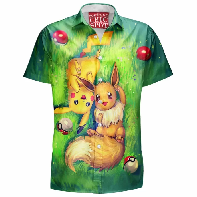 Eevee And Pikachu Hawaiian Shirt