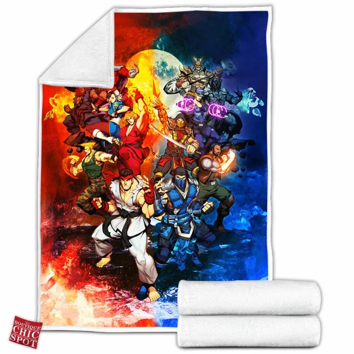 Street Fighter Vs Mortal Kombat Fleece Blanket