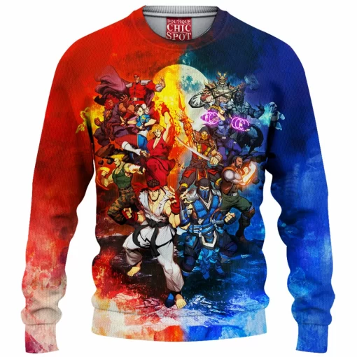 Street Fighter Vs Mortal Kombat Knitted Sweater