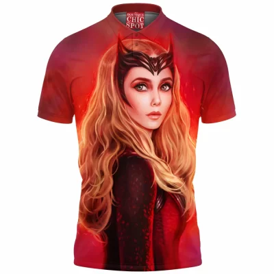 Comic Polo Shirt, The Scarlet Witch Polo Shirt