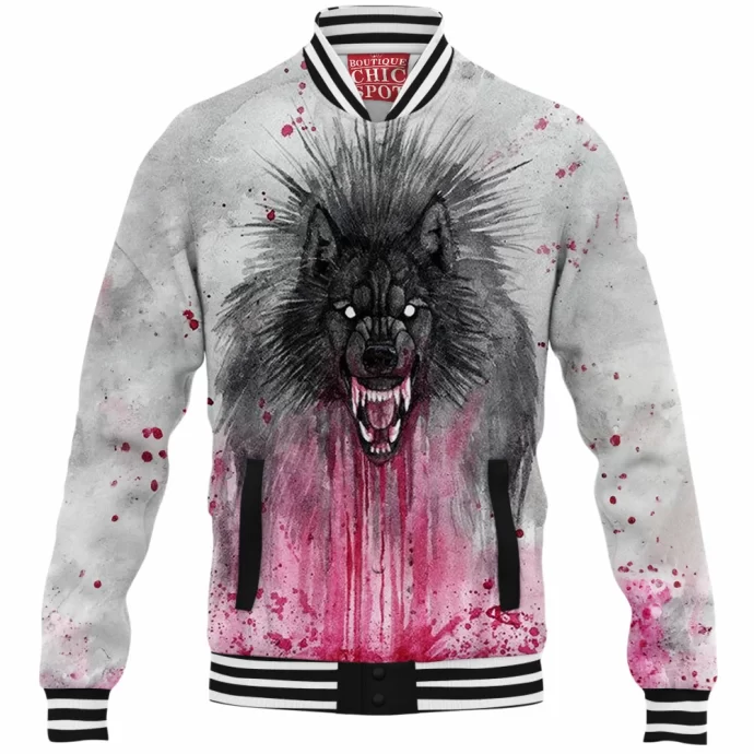 Black Wolf Baseball Jacket