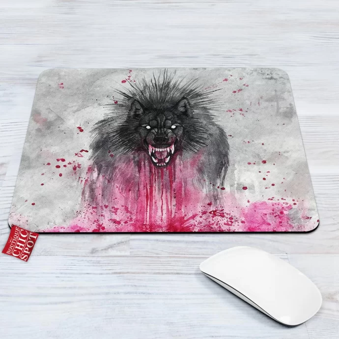 Black Wolf Mouse Pad