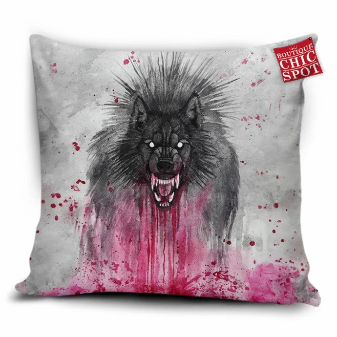 Black Wolf Pillow Cover