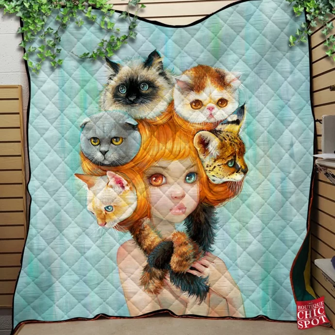 Love Cats Quilt Blanket