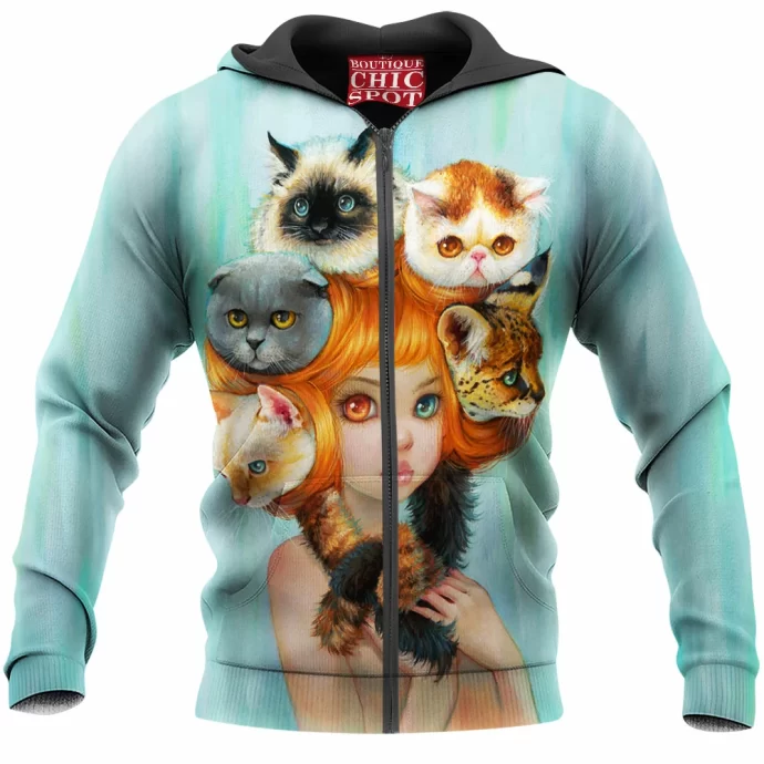 Love Cats Zip Hoodie