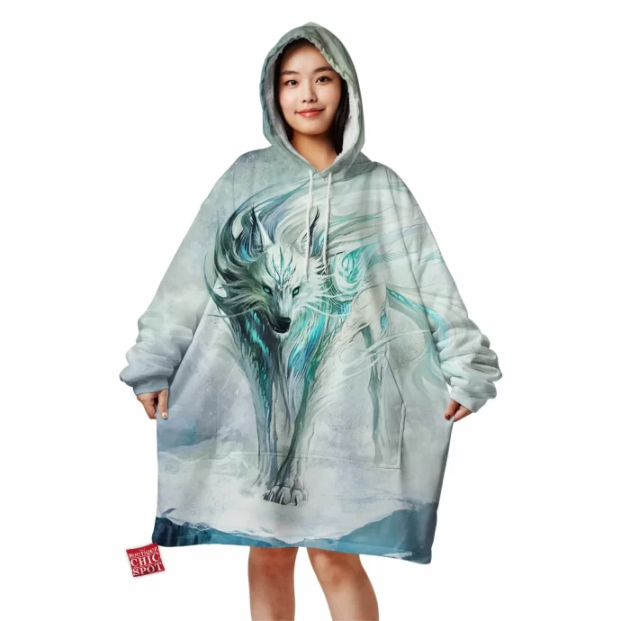 Winter Wolf Blanket Hoodie