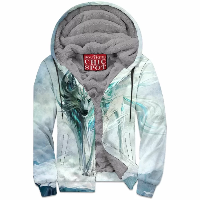 Winter Wolf Zip Fleece Hoodie