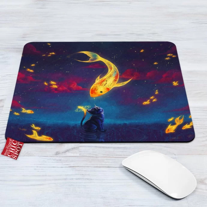 Moon Fish Cat Mouse Pad