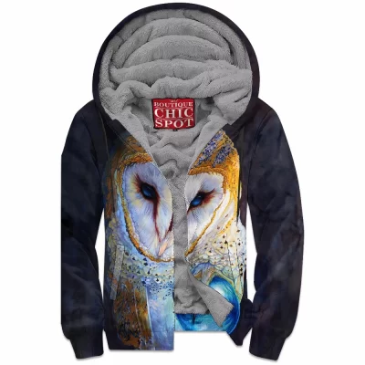 Owl Zip-Fleece-Hoodie