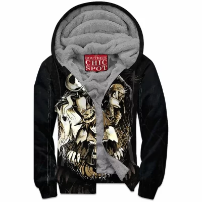Halloween Zip-Fleece-Hoodie, Horror Zip-Fleece-Hoodie