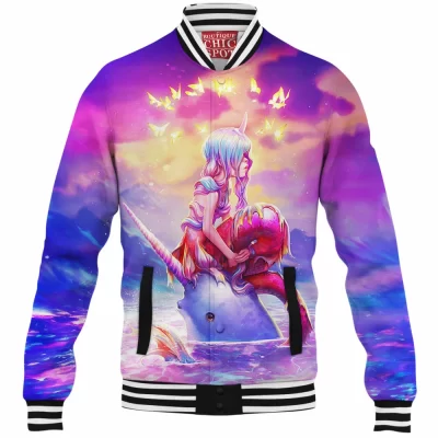 Mermaid Baseball-Jacket, Fantasy Baseball-Jacket