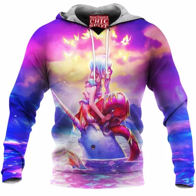 Mermaid Fleece-Hoodie, Fantasy Fleece-Hoodie