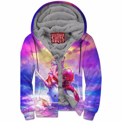 Mermaid Zip-Fleece-Hoodie, Fantasy Zip-Fleece-Hoodie