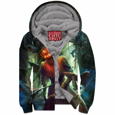 Halloween Zip-Fleece-Hoodie, Horror Zip-Fleece-Hoodie