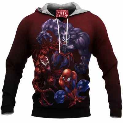Carnage Fleece-Hoodie, Comic Fleece-Hoodie, Spider-man Fleece-Hoodie, Venom Fleece-Hoodie