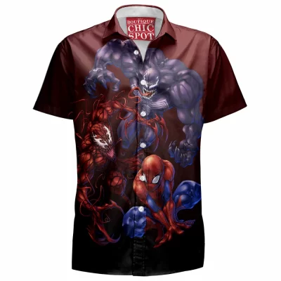 Carnage Hawaiian-Shirt, Comic Hawaiian-Shirt, Spider-man Hawaiian-Shirt, Venom Hawaiian-Shirt