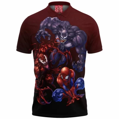 Carnage Polo Shirt, Comic Polo Shirt, Spider-man Polo Shirt, Venom Polo Shirt