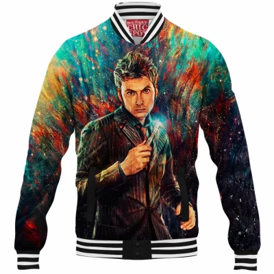 Sci-Fi Baseball-Jacket, The Tenth Doctor Baseball-Jacket, Doctor Who Baseball-Jacket