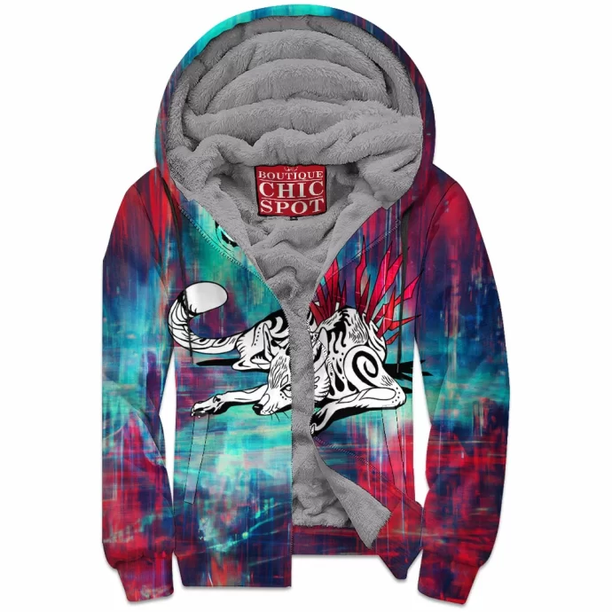 Wolf Zip Fleece Hoodie