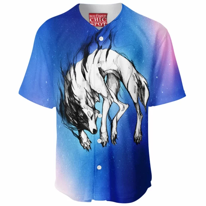 Black And White Wolf Baseball Jersey