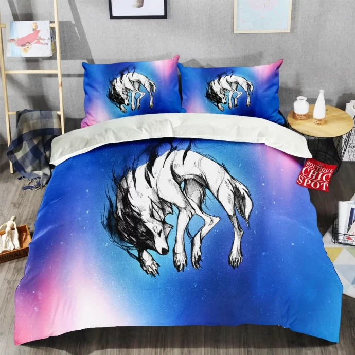 Black And White Wolf Bedding Set