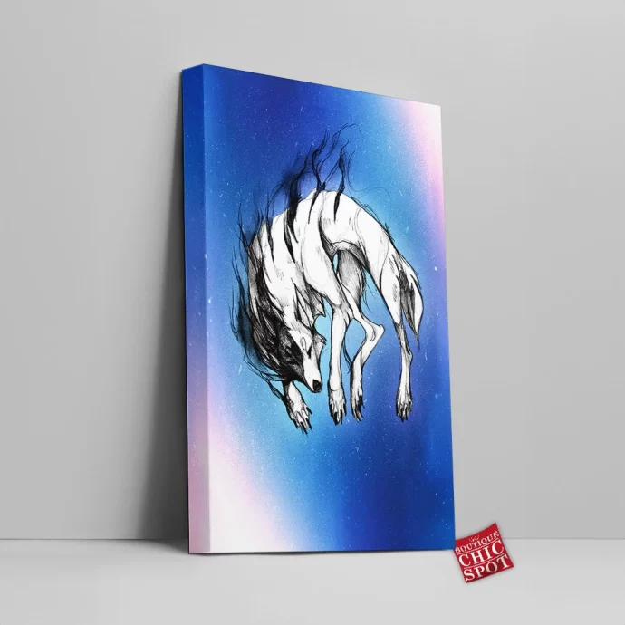 Black And White Wolf Canvas Wall Art