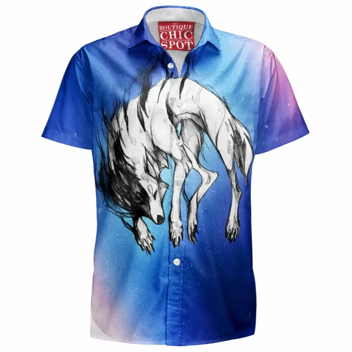 Black And White Wolf Hawaiian Shirt