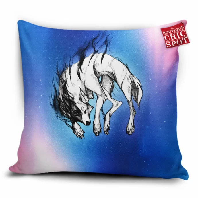 Black And White Wolf Pillow Cover