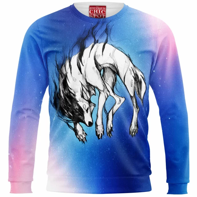 Black And White Wolf Sweatshirt