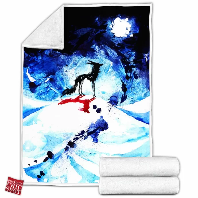 Ink Wolf Fleece Blanket